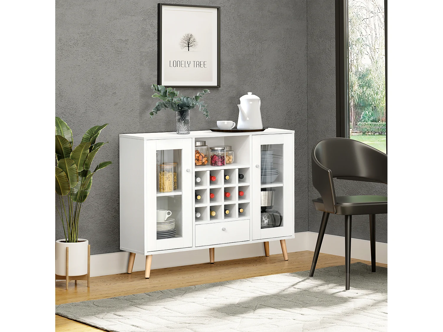 Aparador blanco 100x33x80 cm HOMCOM