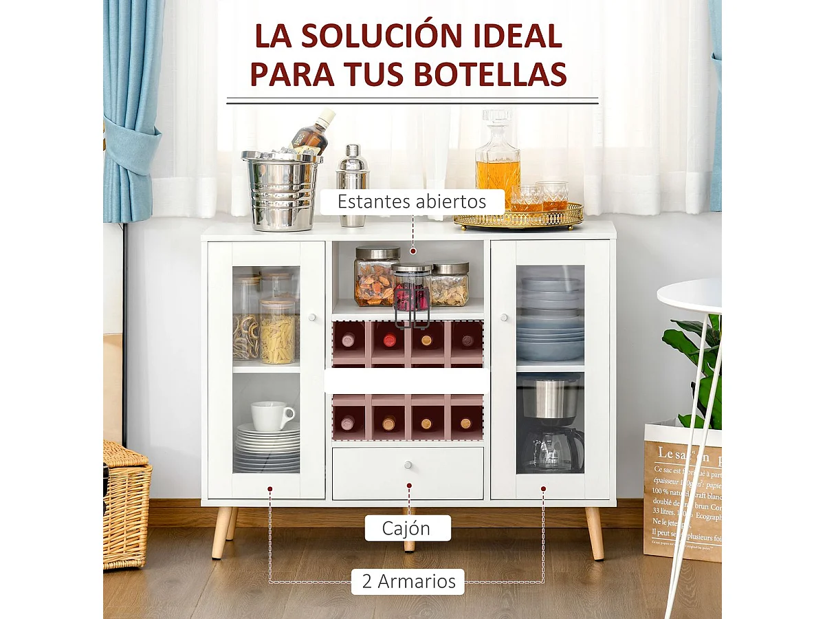 Aparador blanco 100x33x80 cm HOMCOM