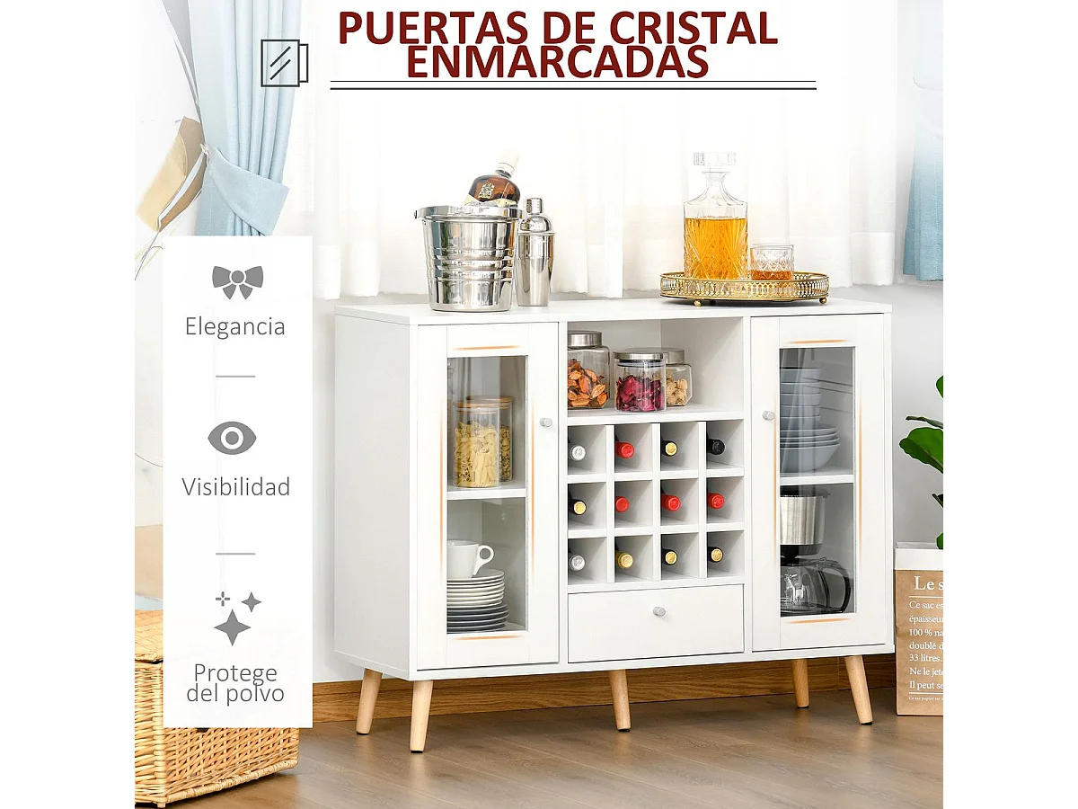 Aparador blanco 100x33x80 cm HOMCOM