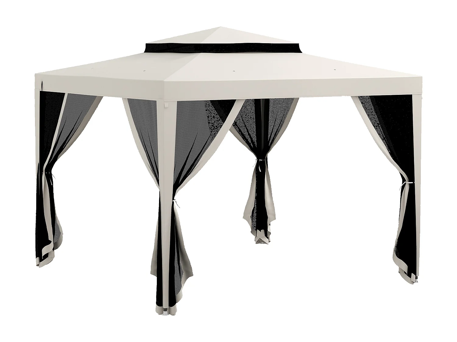 Carpa de jardín crema 297x297x268 cm Outsunny