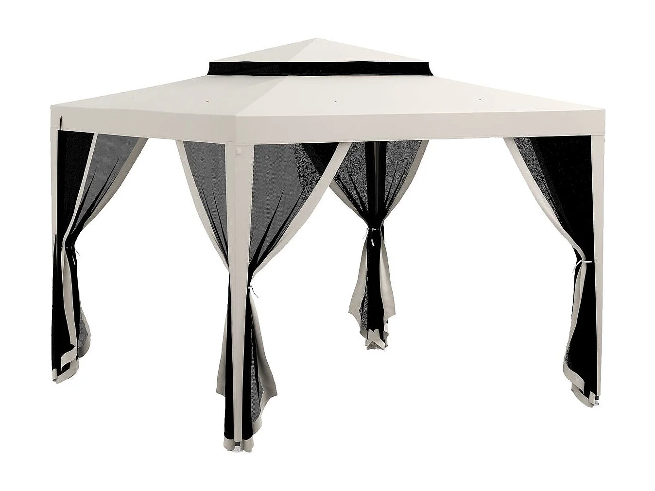 Carpa de jardín crema 297x297x268 cm Outsunny