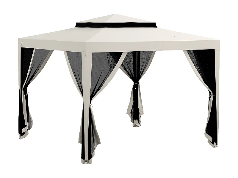 Carpa de jardín crema 297x297x268 cm Outsunny