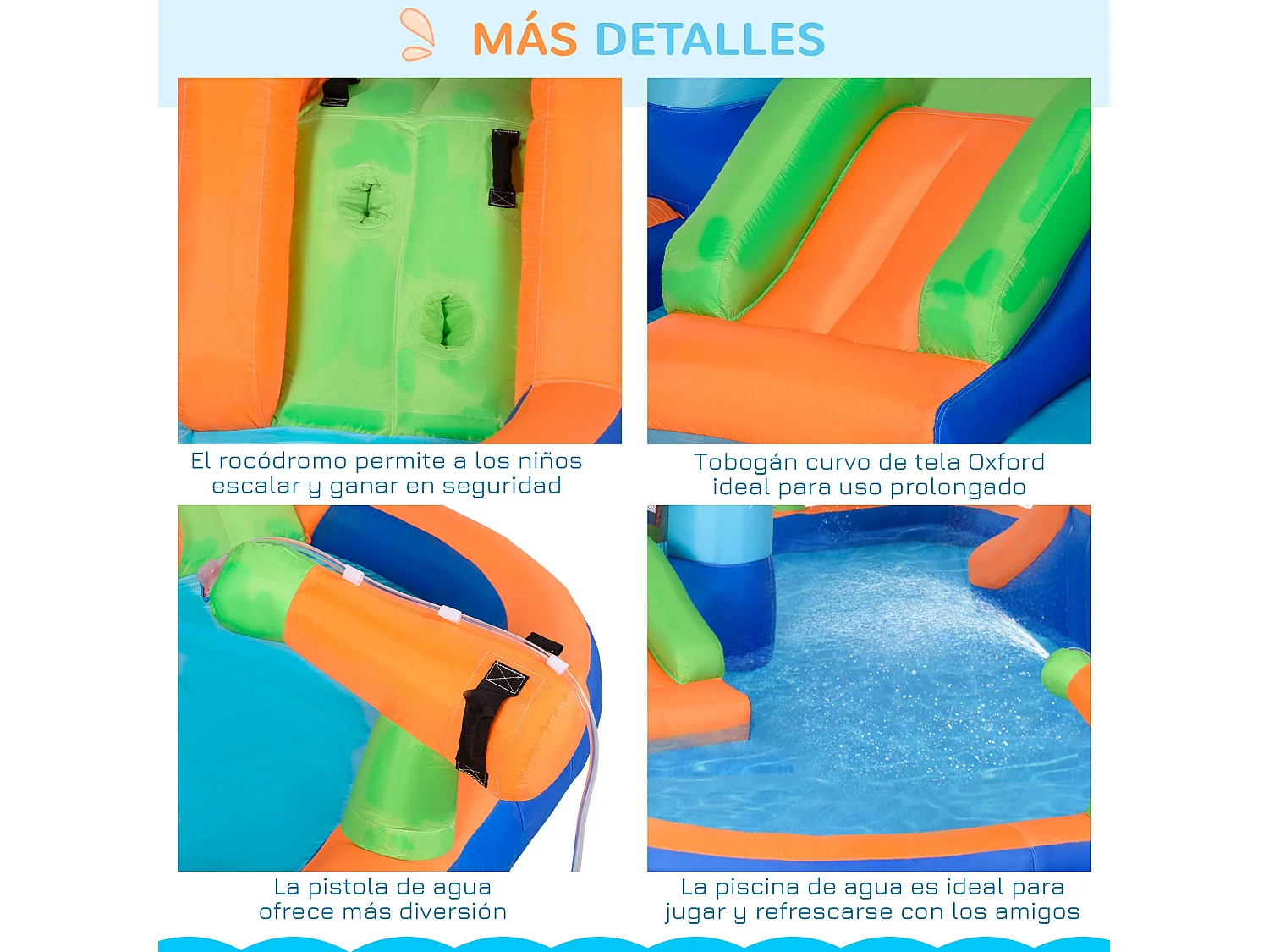 Castillo hinchable multicolor 420x370x230 cm Outsunny