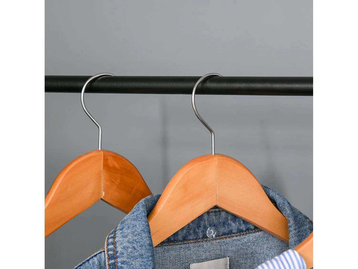 Perchero de ropa negro 64x42.5x149 cm HOMCOM