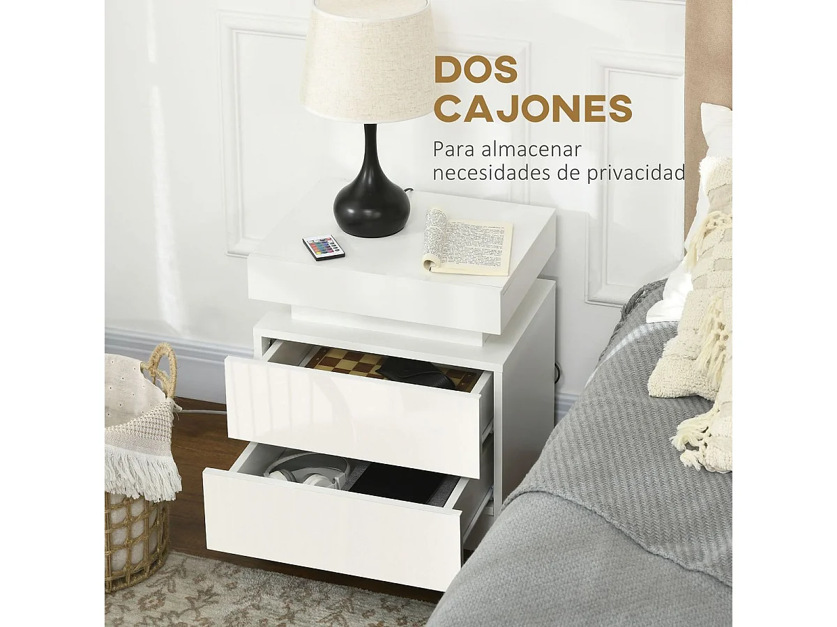 Mesita de noche blanco 45x35x52 cm HOMCOM