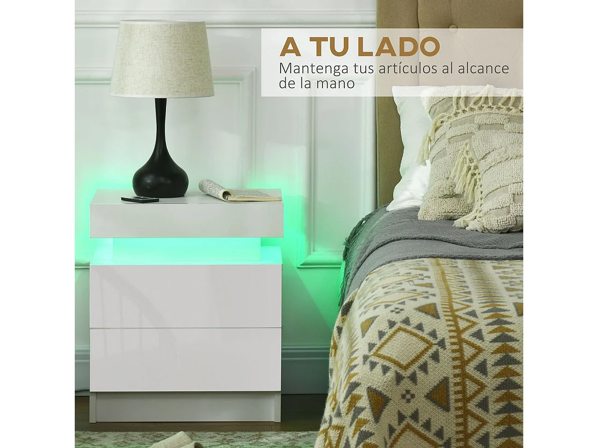 Mesita de noche blanco 45x35x52 cm HOMCOM