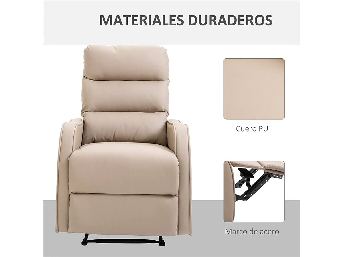 Sillón reclinable marrón 65x89x100cm HOMCOM
