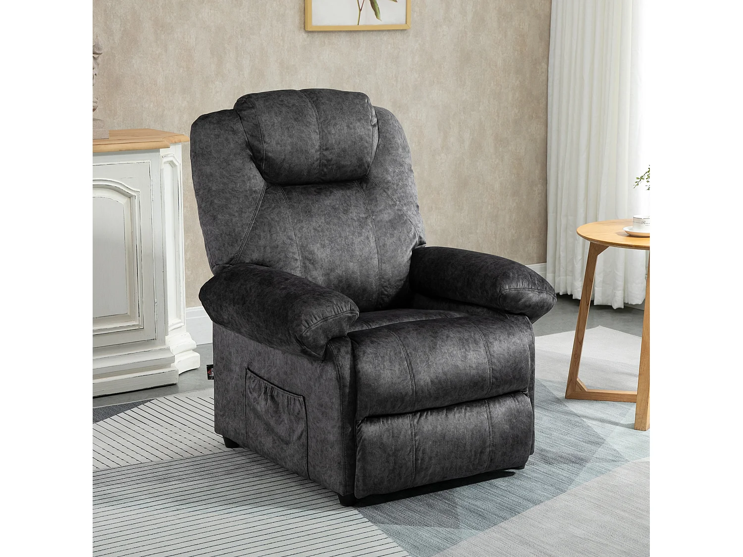 Sillón relax reclinable negro 96x91x108 cm HOMCOM