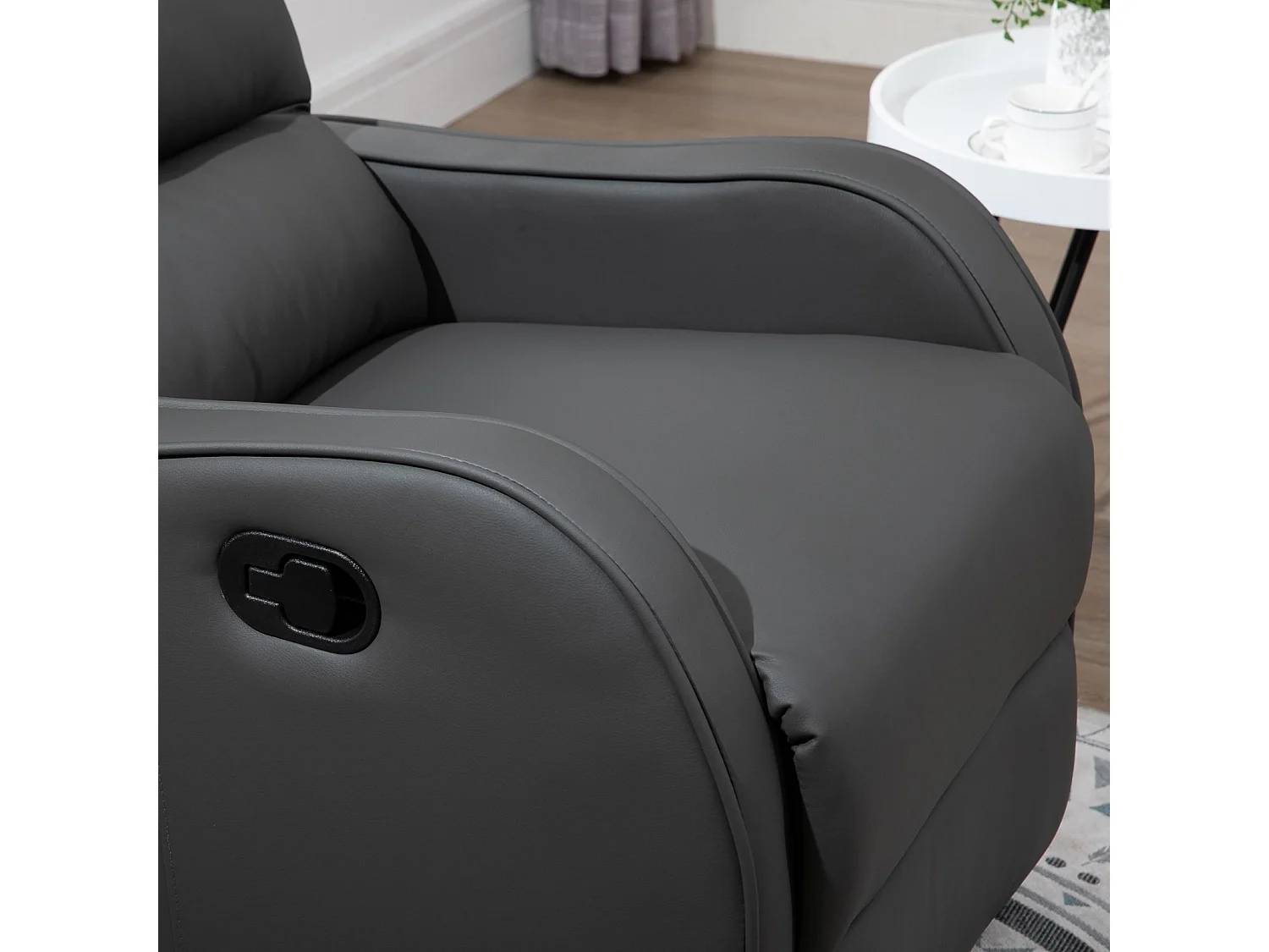 Sillón reclinable gris oscuro/gris carbón 65x89x100cm HOMCOM