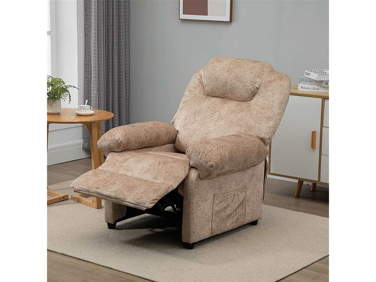 Sillón relax reclinable beige 88x91x108 cm HOMCOM