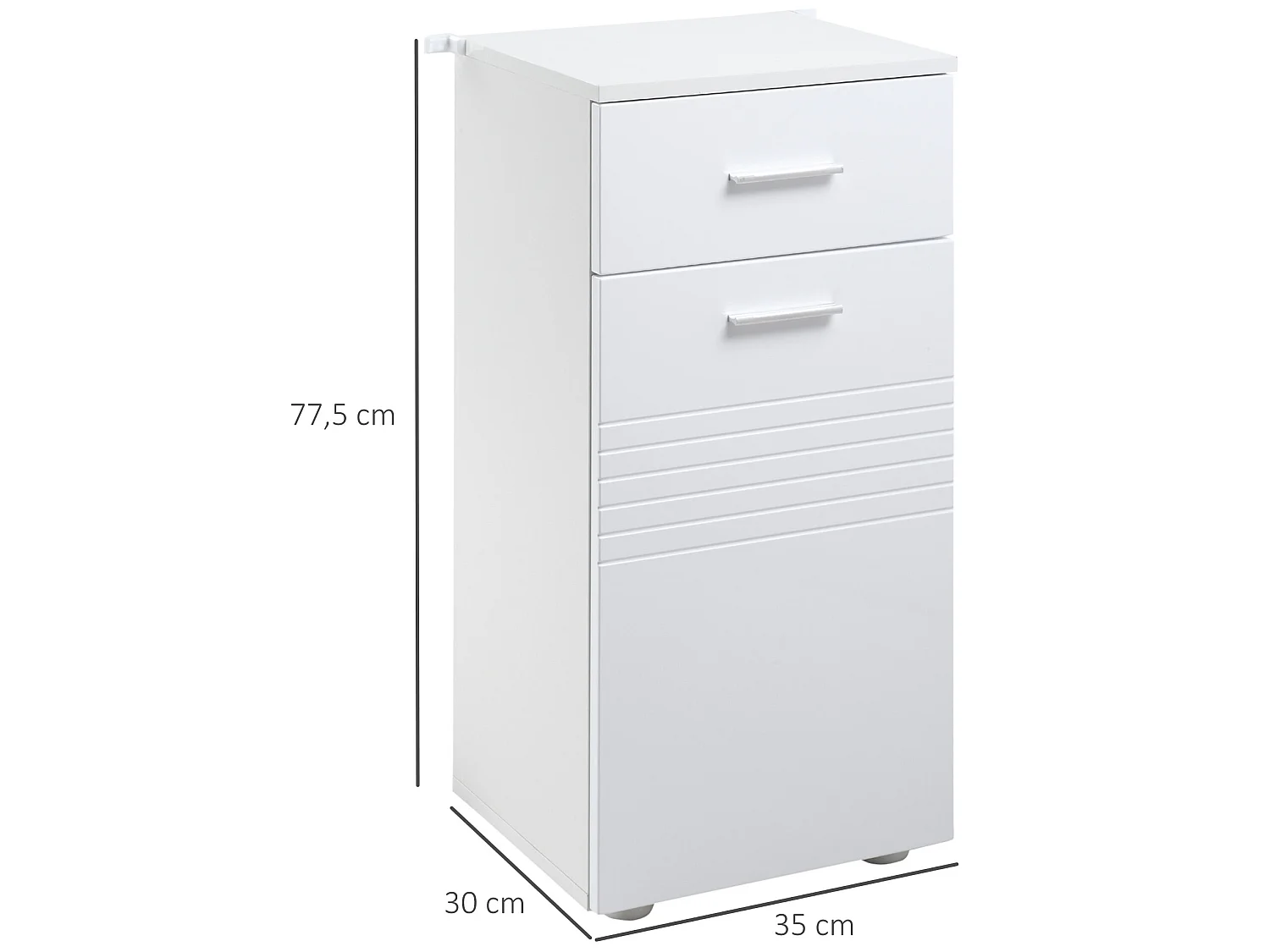 Armario de baño blanco 35x30x77.5 cm kleankin