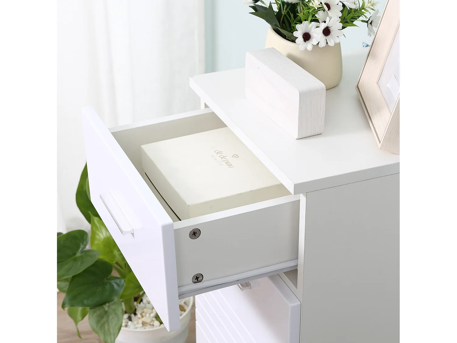 Armario de baño blanco 35x30x77.5 cm kleankin