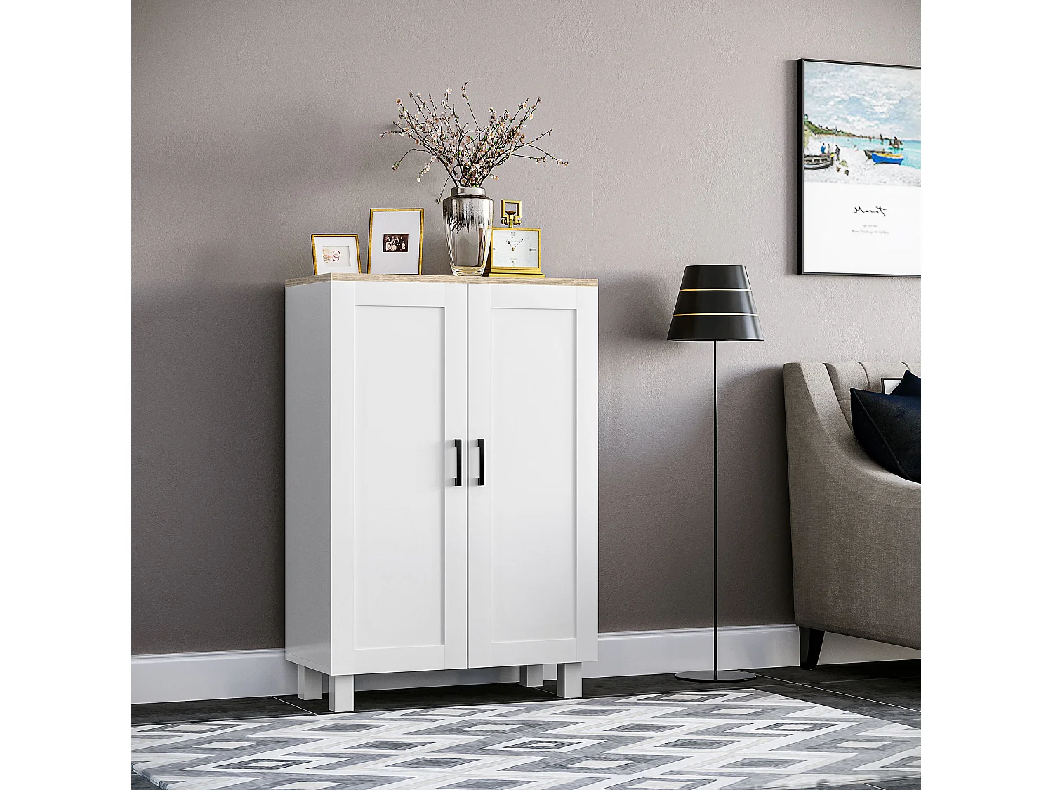 Armario de salón blanco 60x30x90 cm HOMCOM