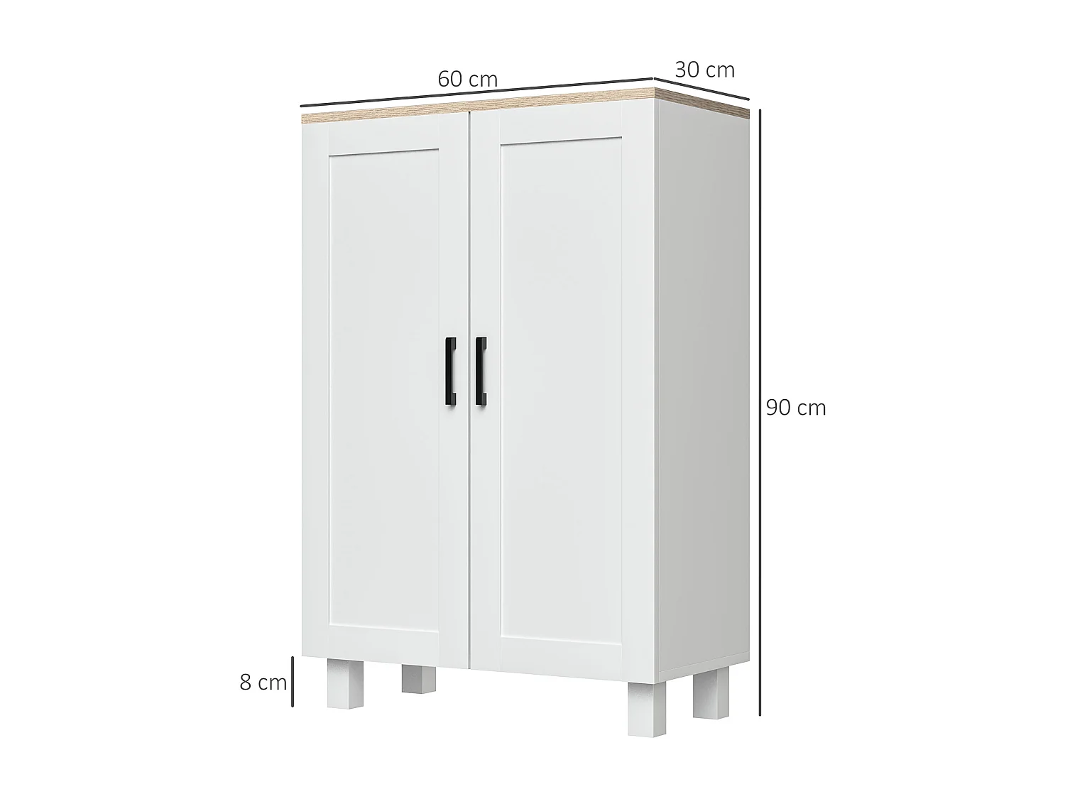 Armario de salón blanco 60x30x90 cm HOMCOM