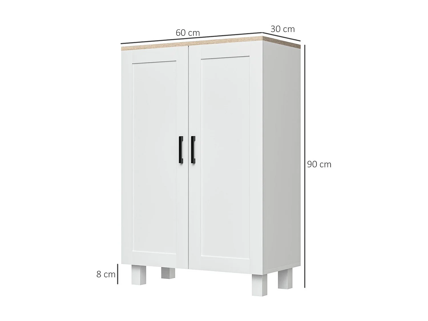 Armario de salón blanco 60x30x90 cm HOMCOM