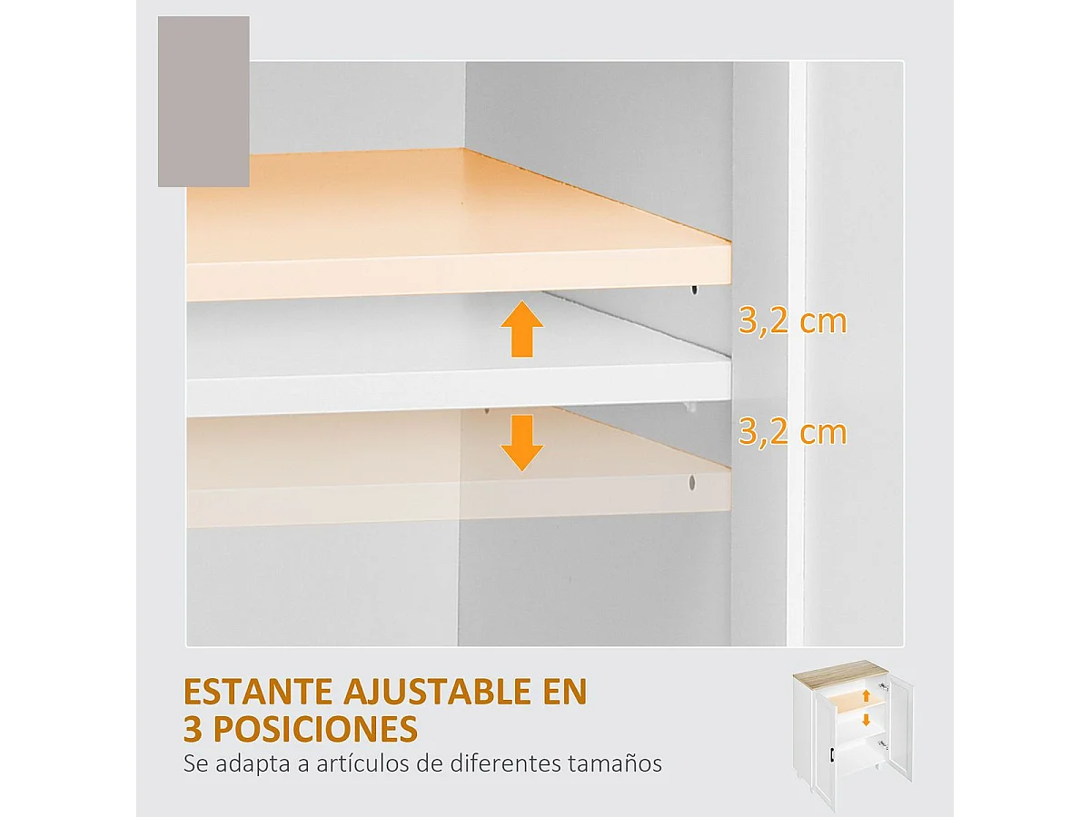 Armario de salón blanco 60x30x90 cm HOMCOM