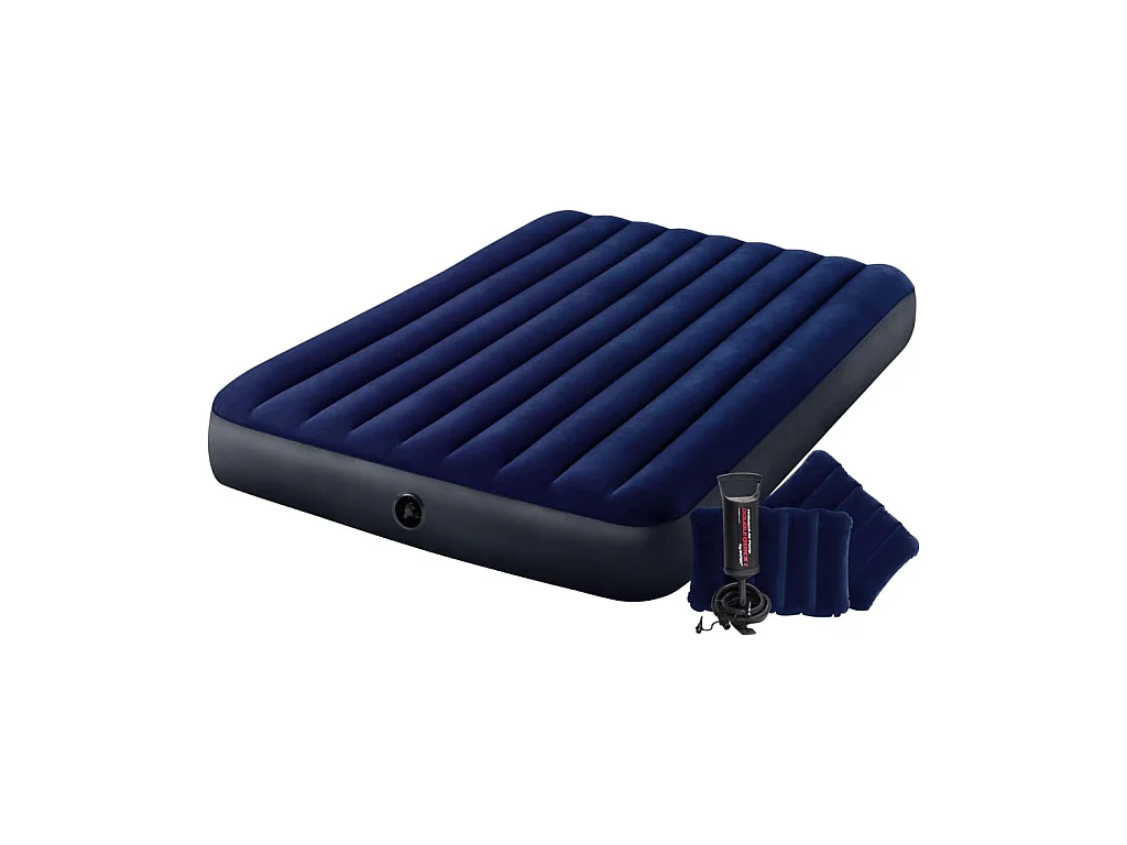 Intex Materasso Gonfiabile con Pompa Dura-Beam 152x203x25 cm Blu