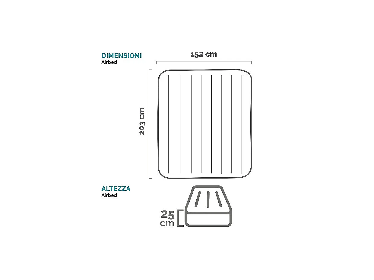 Intex Dura-Beam Aufblasbare Luftmatratze mit Pumpe 152x203x25cm Blau