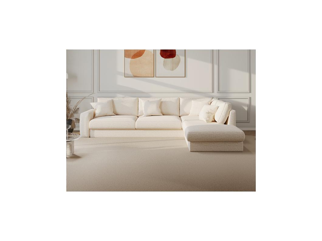 Ecksofa - Ecke rechts - Stoff - Beige - JULINA von Maison Céphy