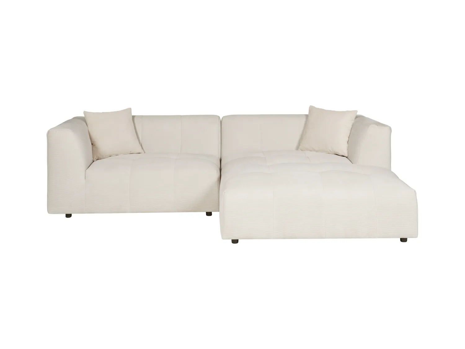 Divano in Velluto a coste sottili Beige - Angolo a destra - NAEMIA di Maison Céphy