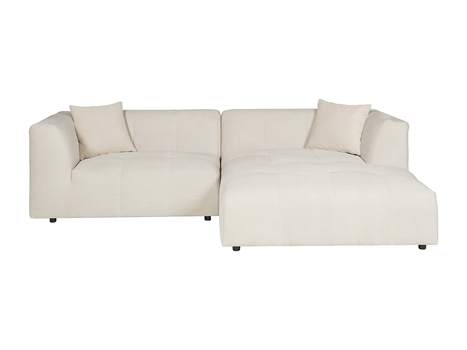 Ecksofa - Ecke rechts - Feincord - Beige - NAEMIA von Maison Céphy