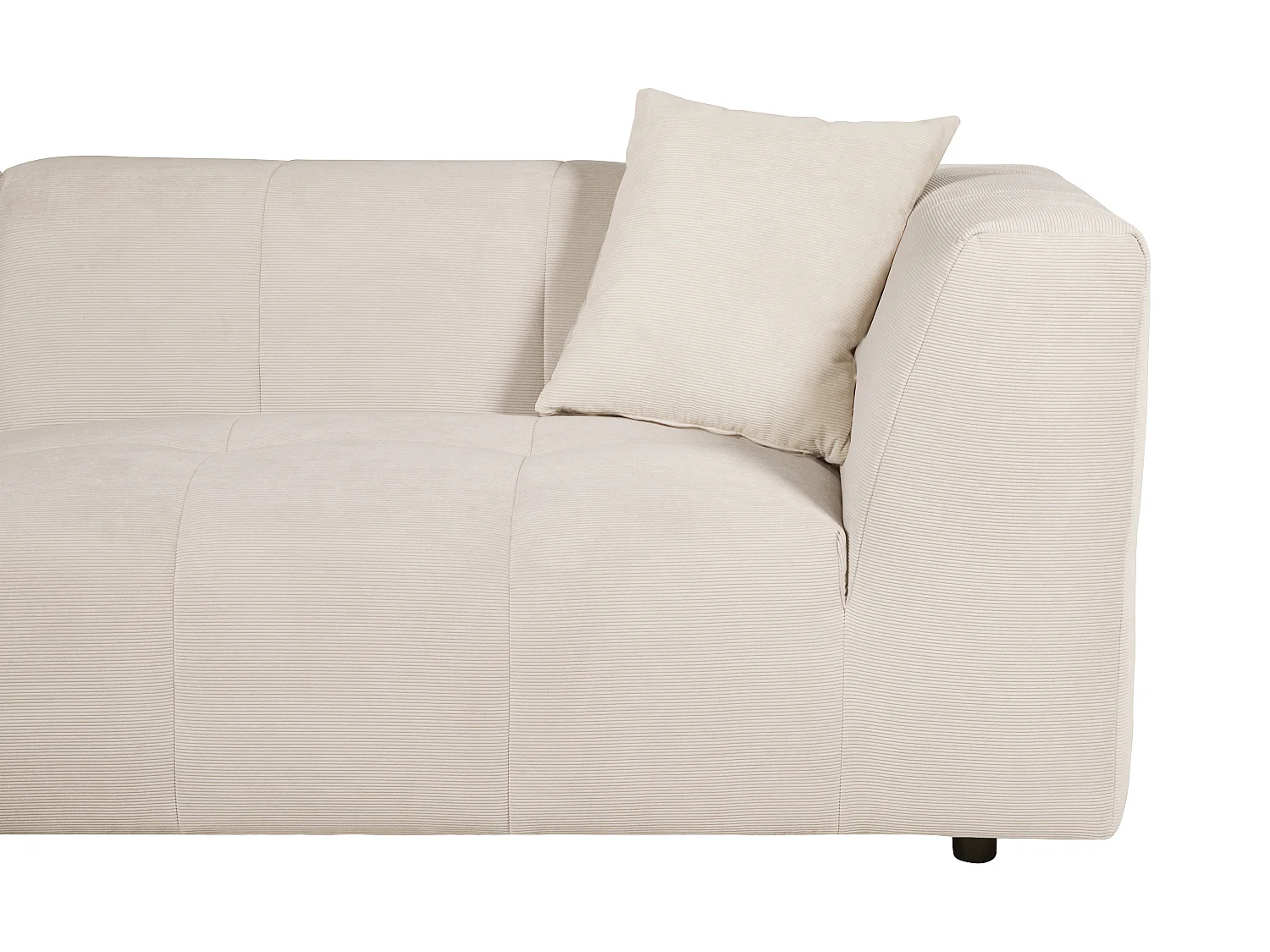 Sofá de canto esquerdo em veludo canelado fino bege NAEMIA da Maison Céphy