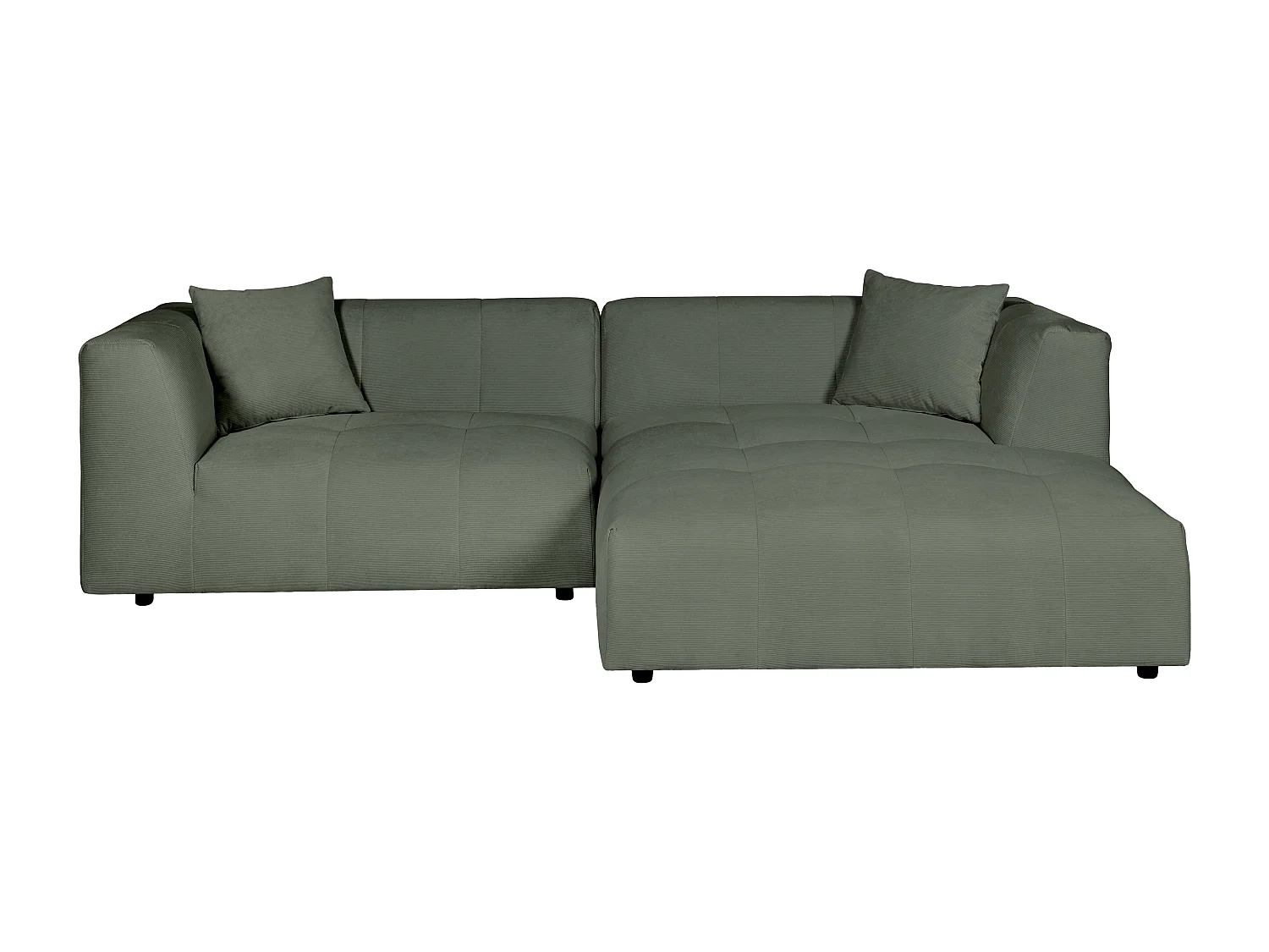 Höger hörnsoffa i grön finvale-sammet NAEMIA från Maison Céphy