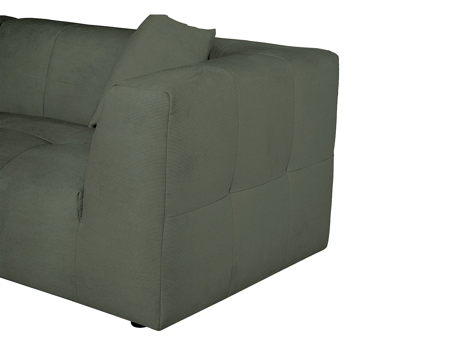 Ecksofa - Ecke links - Cord - Grün - NAEMIA von Maison Céphy