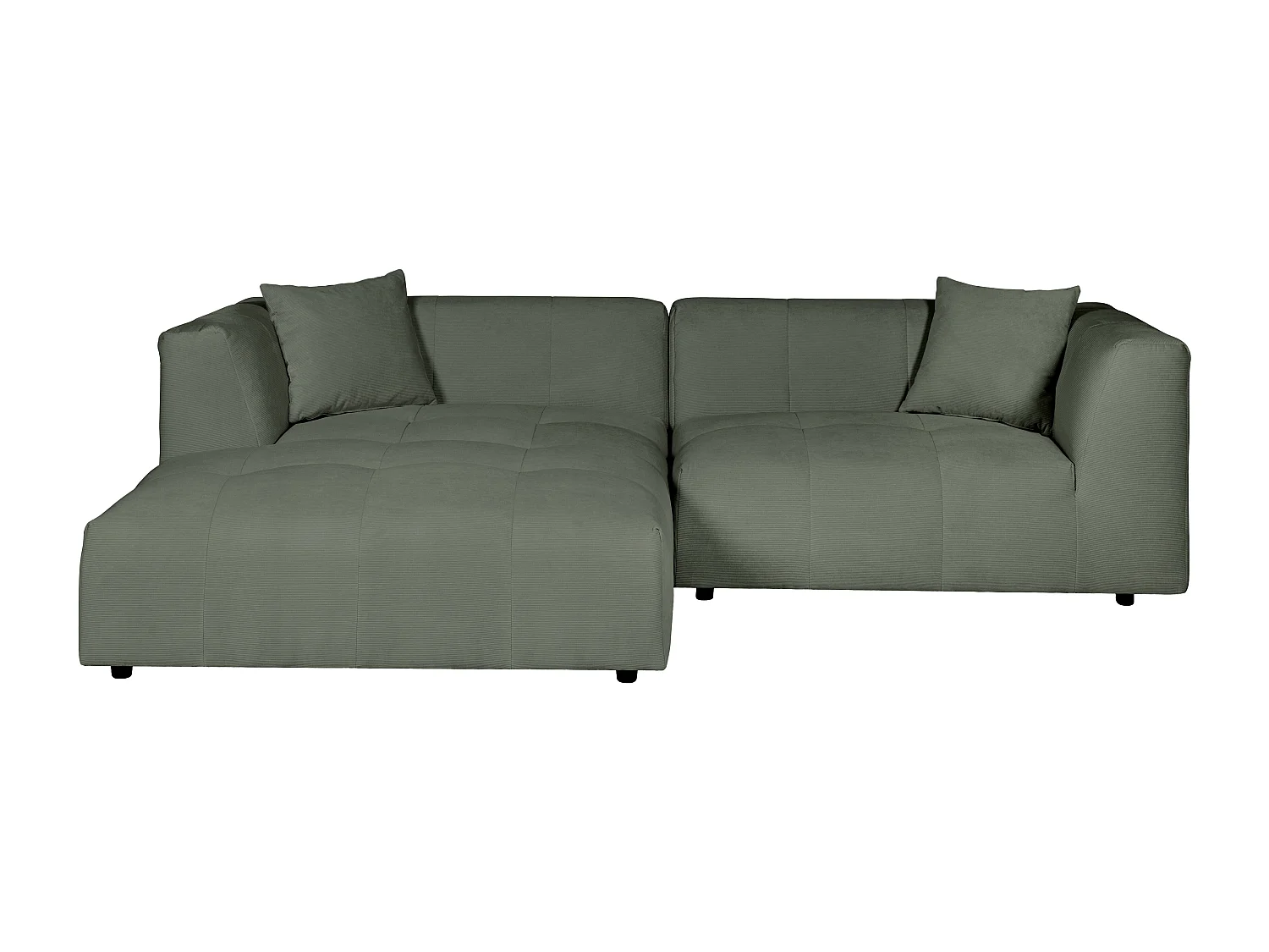 Ecksofa - Ecke links - Cord - Grün - NAEMIA von Maison Céphy