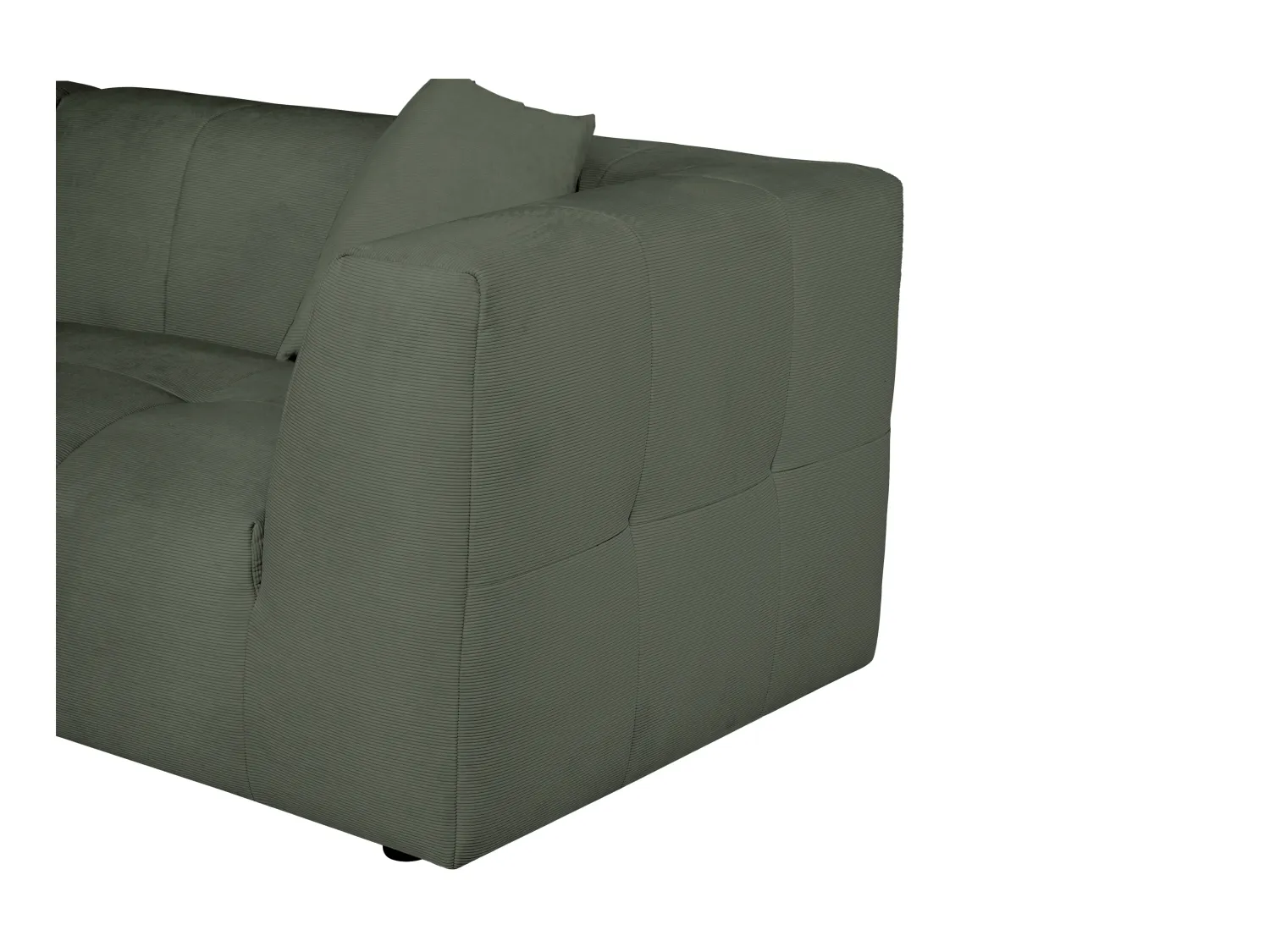 Venstre hjørnesofa i grøn fløjl med fine ribber NAEMIA fra Maison Céphy