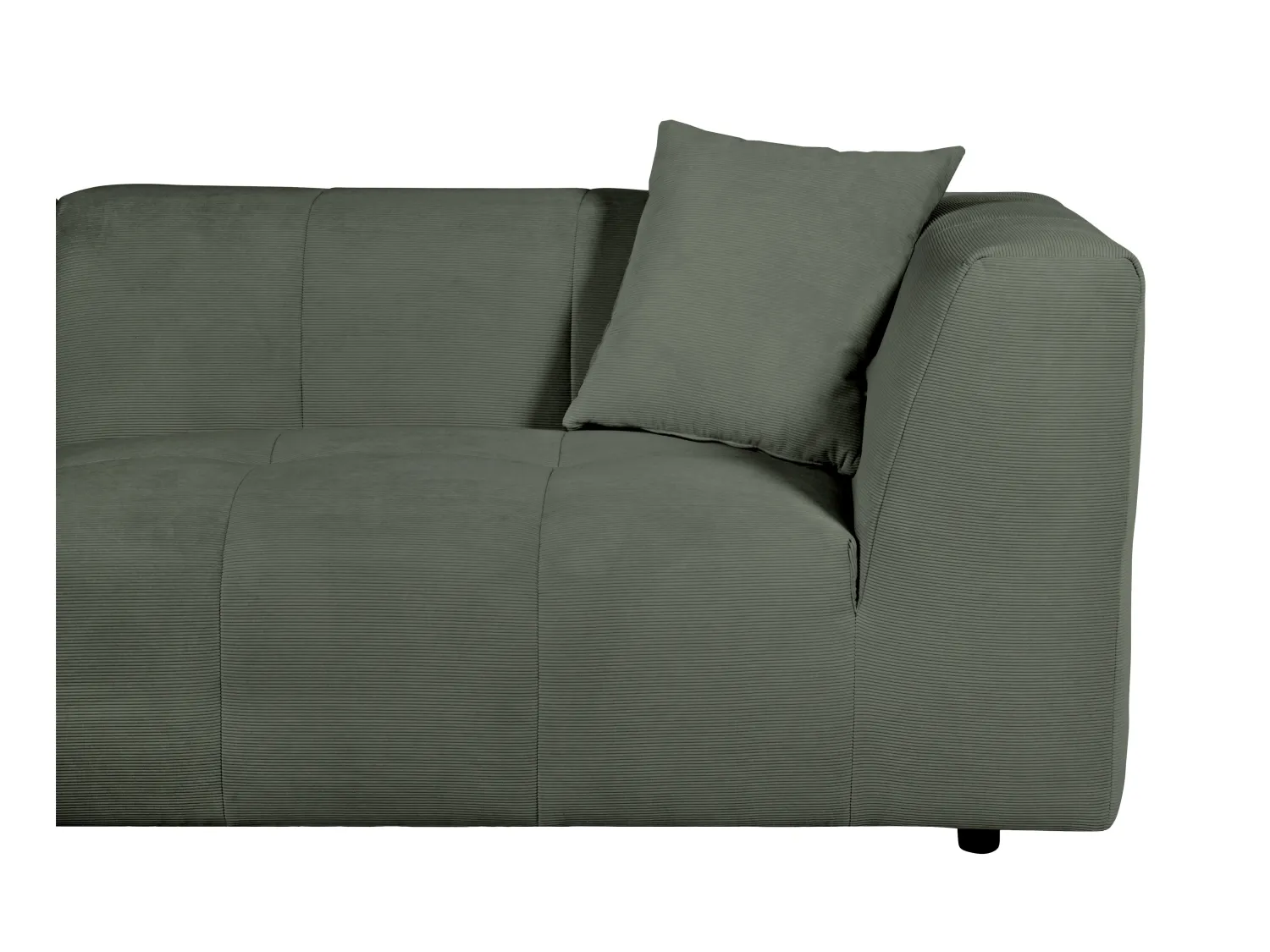 Venstre hjørnesofa i grøn fløjl med fine ribber NAEMIA fra Maison Céphy