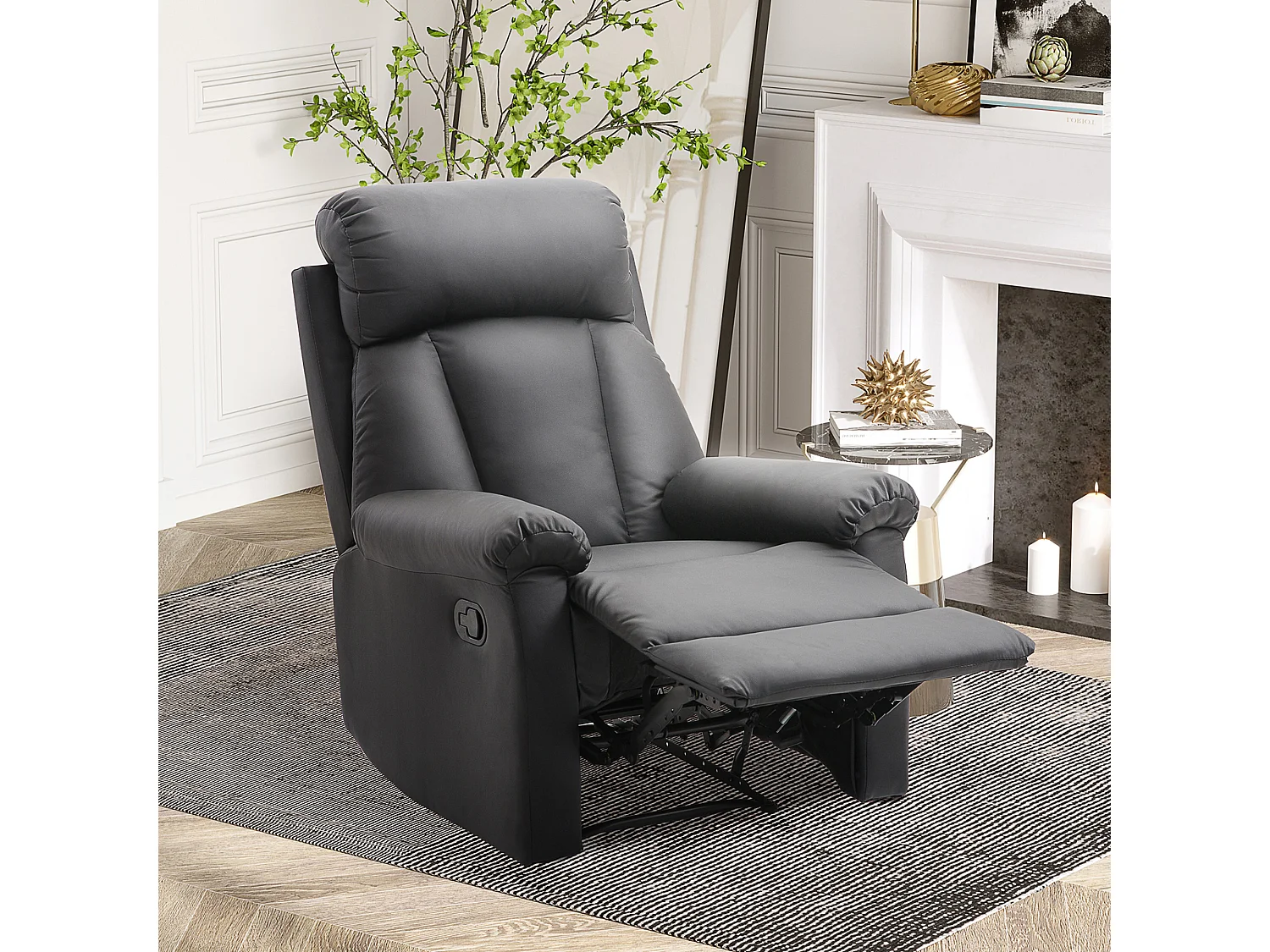 Sillón reclinable negro 80x97x107 cm HOMCOM