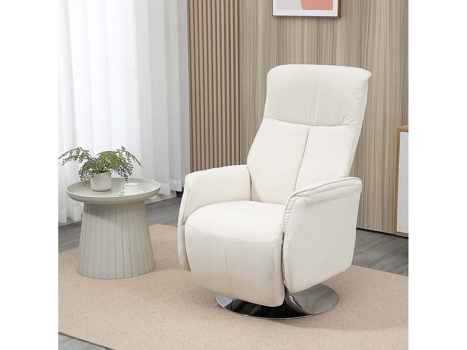 Sillón masaje eléctrico crema 68.5x84x110 cm HOMCOM