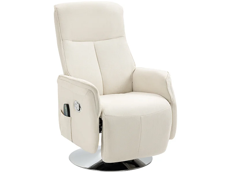 Sillón masaje eléctrico crema 68.5x84x110 cm HOMCOM