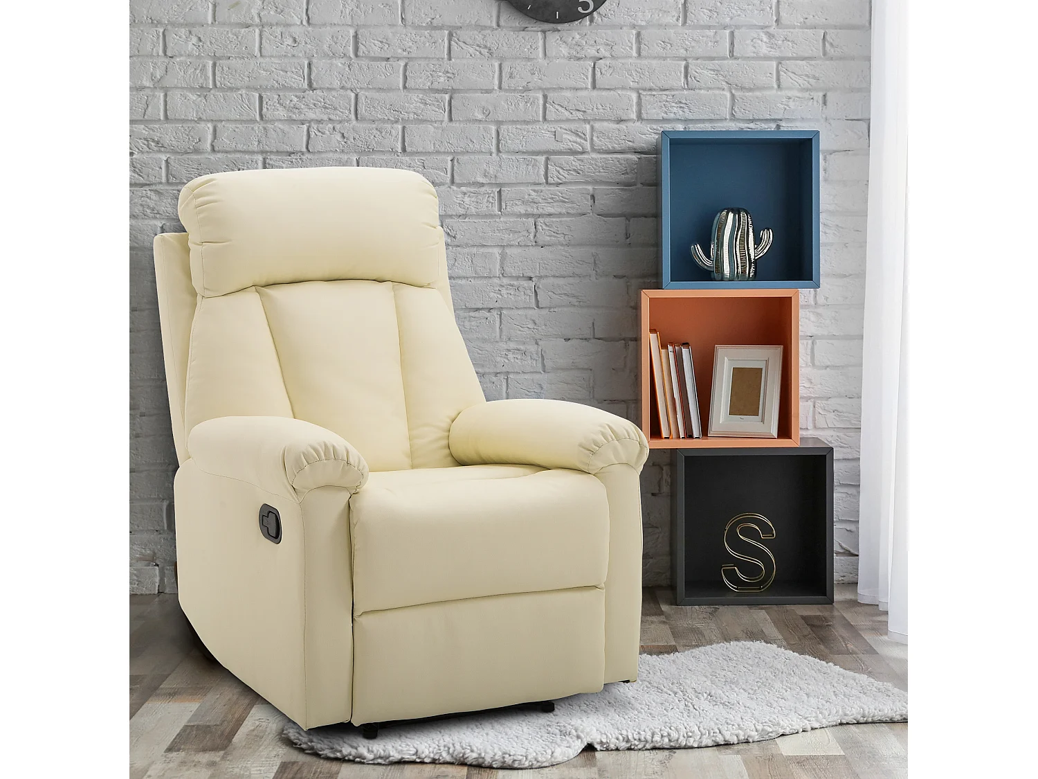 Sillón reclinable blanco 80x97x107 cm HOMCOM