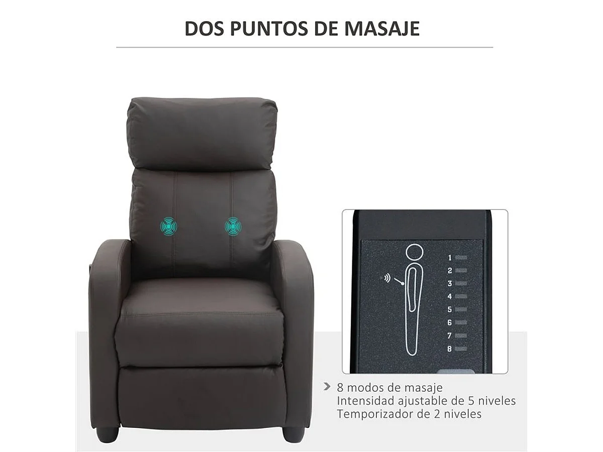 Sillón de masaje marrón 68x88x98 cm HOMCOM