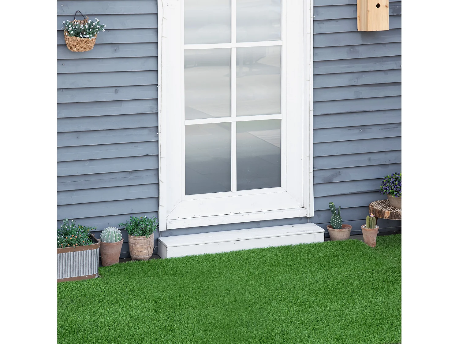 Césped artificial verde 30x30x3.5cm Outsunny