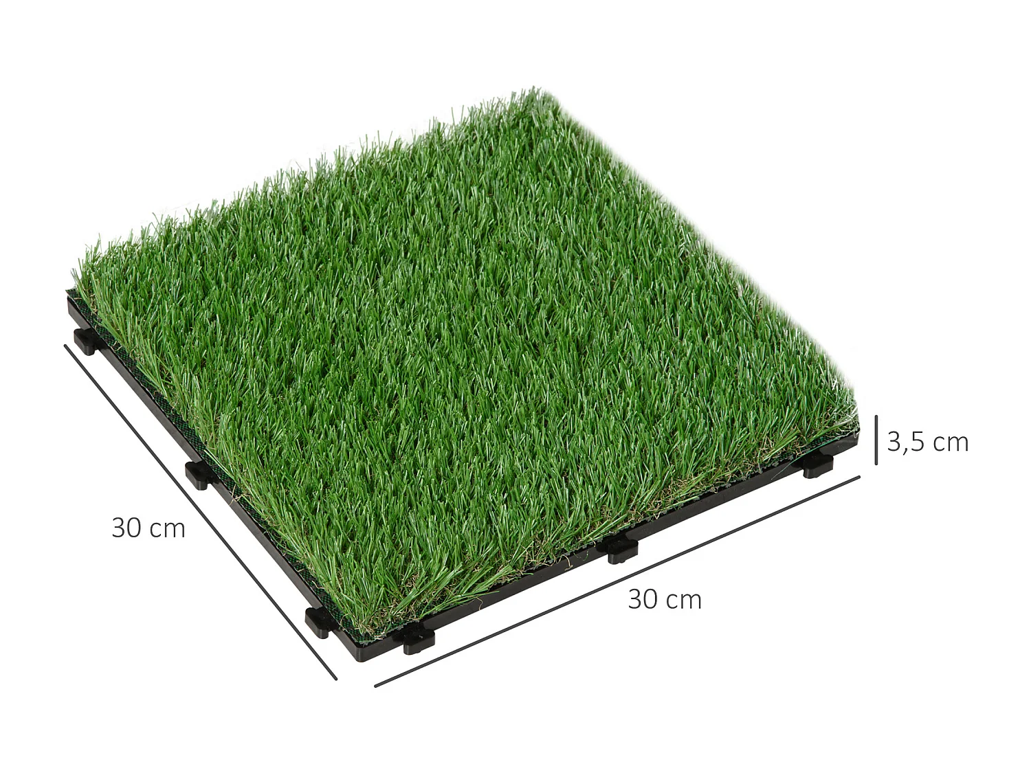 Césped artificial verde 30x30x3.5cm Outsunny