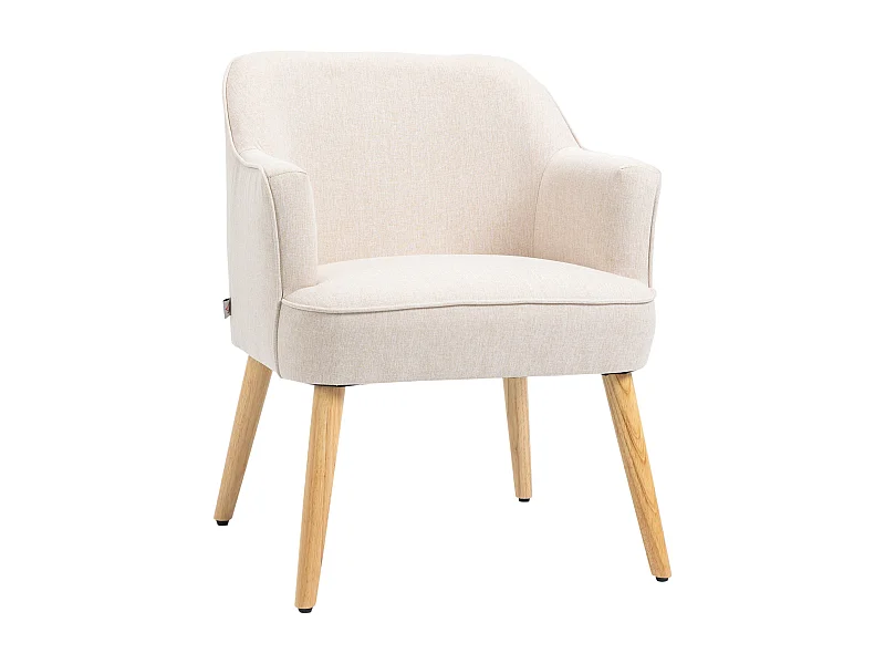 Butaca de salón crema 64.5x65x79.5 cm HOMCOM