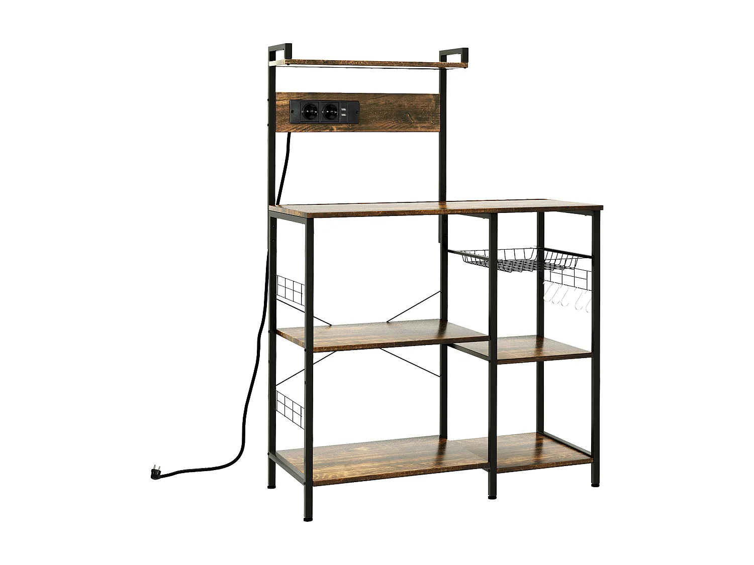 Estante de cocina marrón rústico 90x42x130 cm HOMCOM