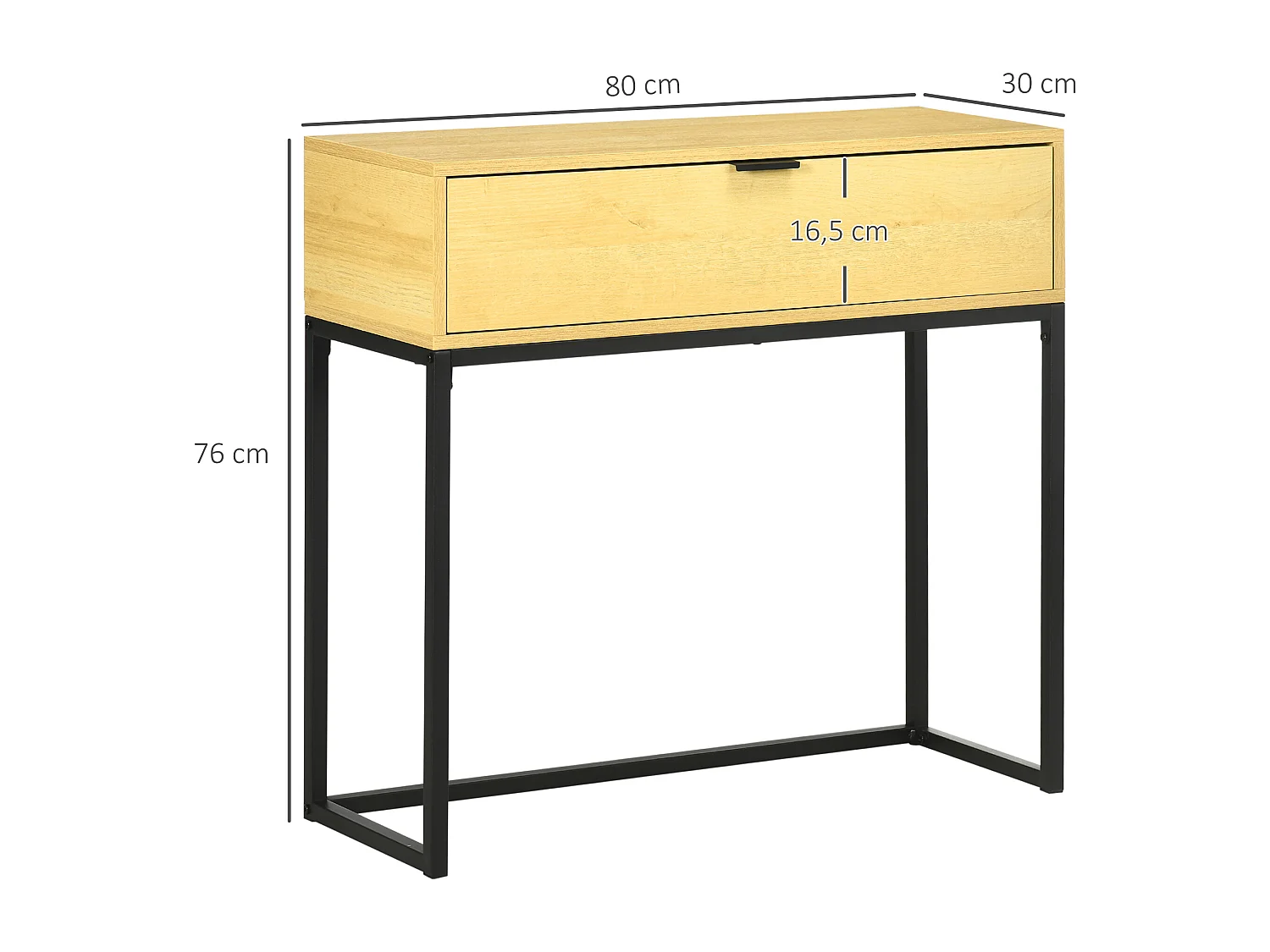 Mesa consola madera natural 80x30x76 cm HOMCOM