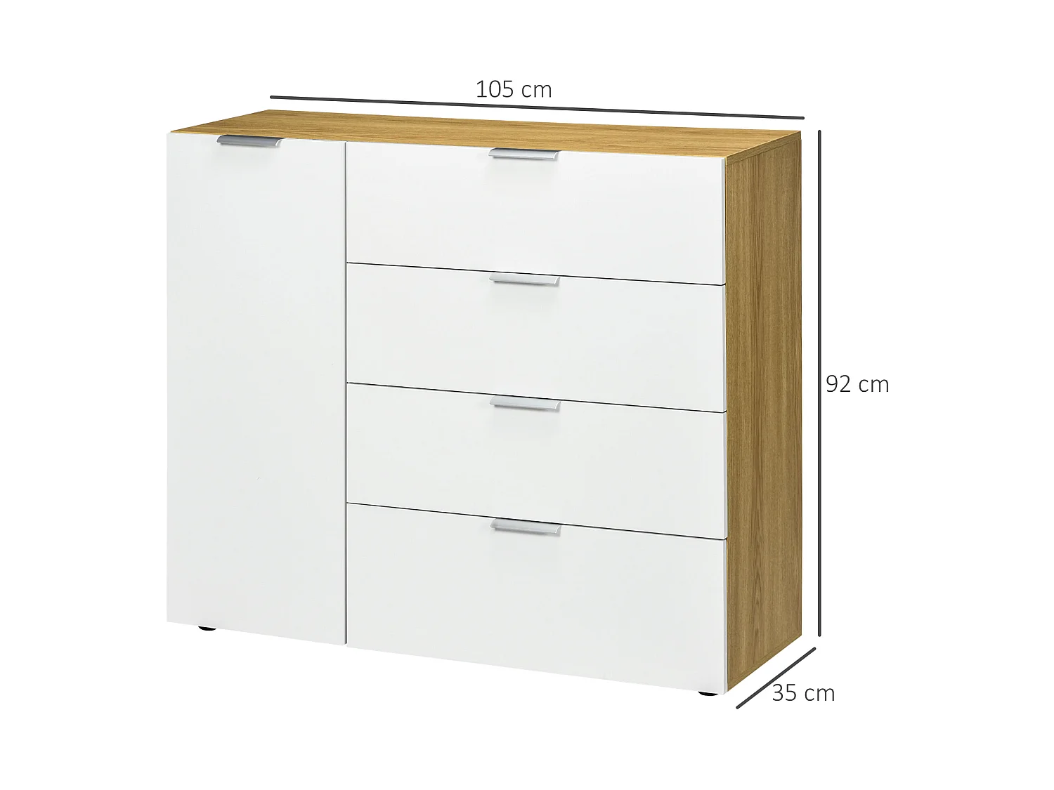 Aparador de salón blanco 105x35x92 cm HOMCOM