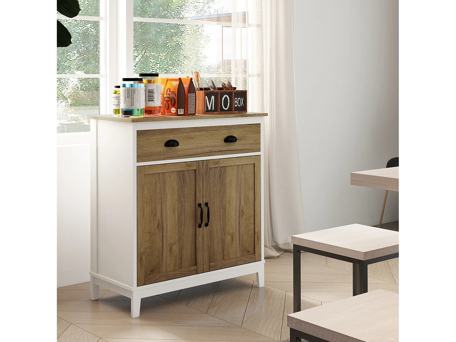 Aparador para salón marrón 78.5x39x89.4 cm HOMCOM