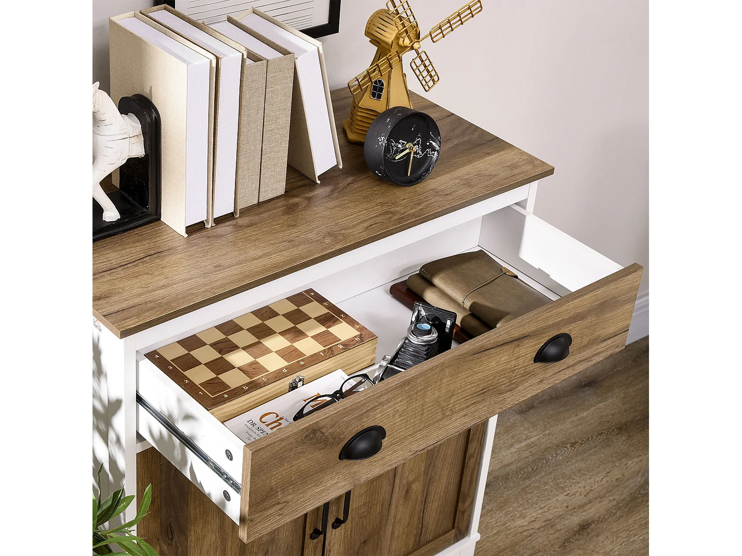 Aparador para salón marrón 78.5x39x89.4 cm HOMCOM