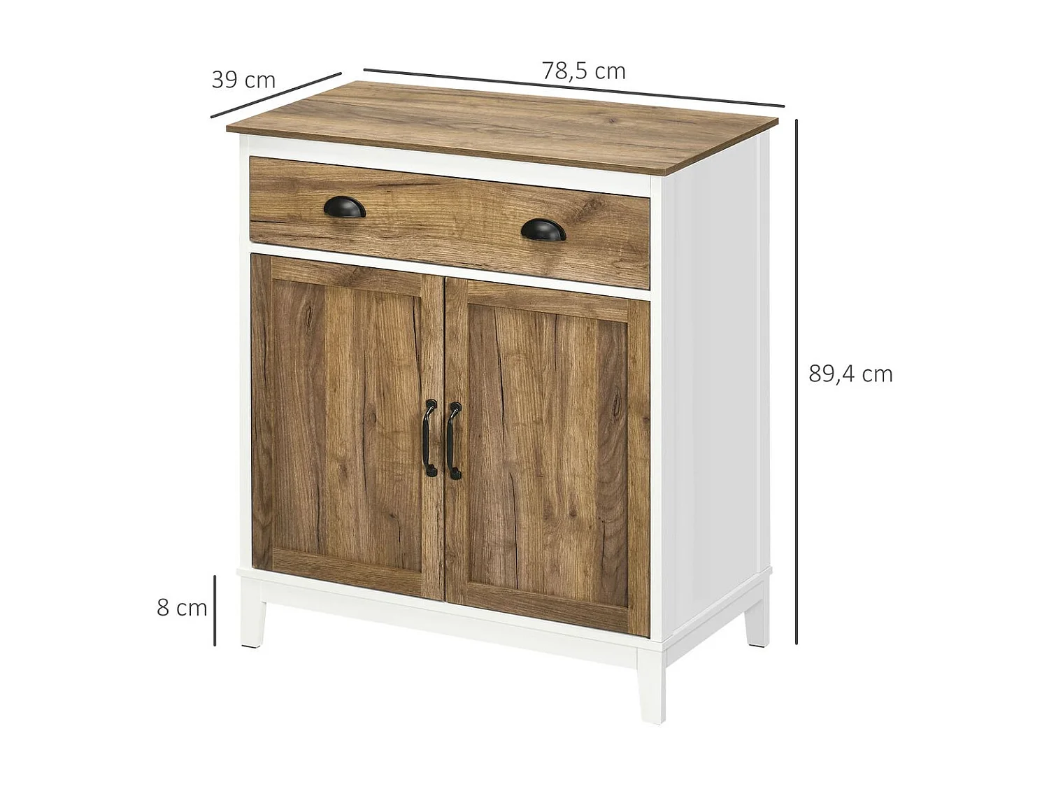 Aparador para salón marrón 78.5x39x89.4 cm HOMCOM