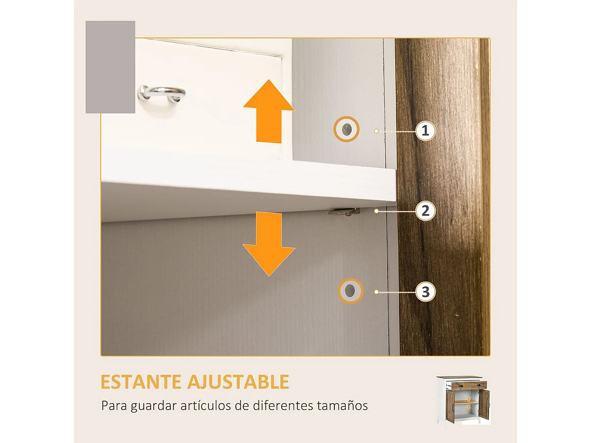 Aparador para salón marrón 78.5x39x89.4 cm HOMCOM