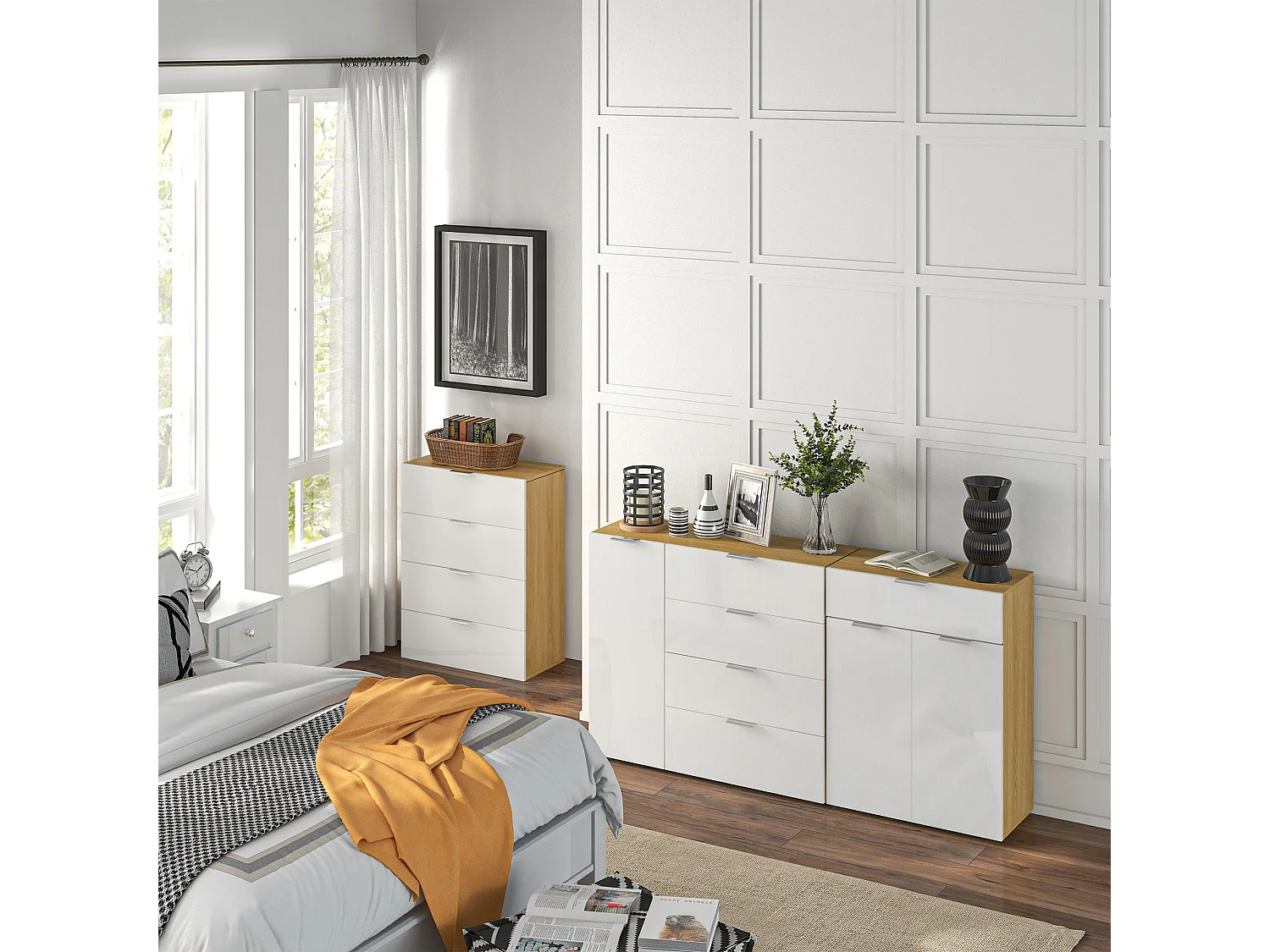 Cómoda con cajones blanco 70x35x92 cm HOMCOM