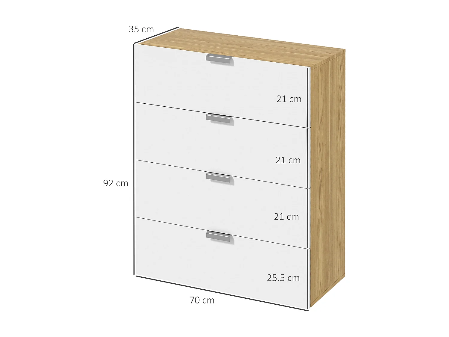 Cómoda con cajones blanco 70x35x92 cm HOMCOM