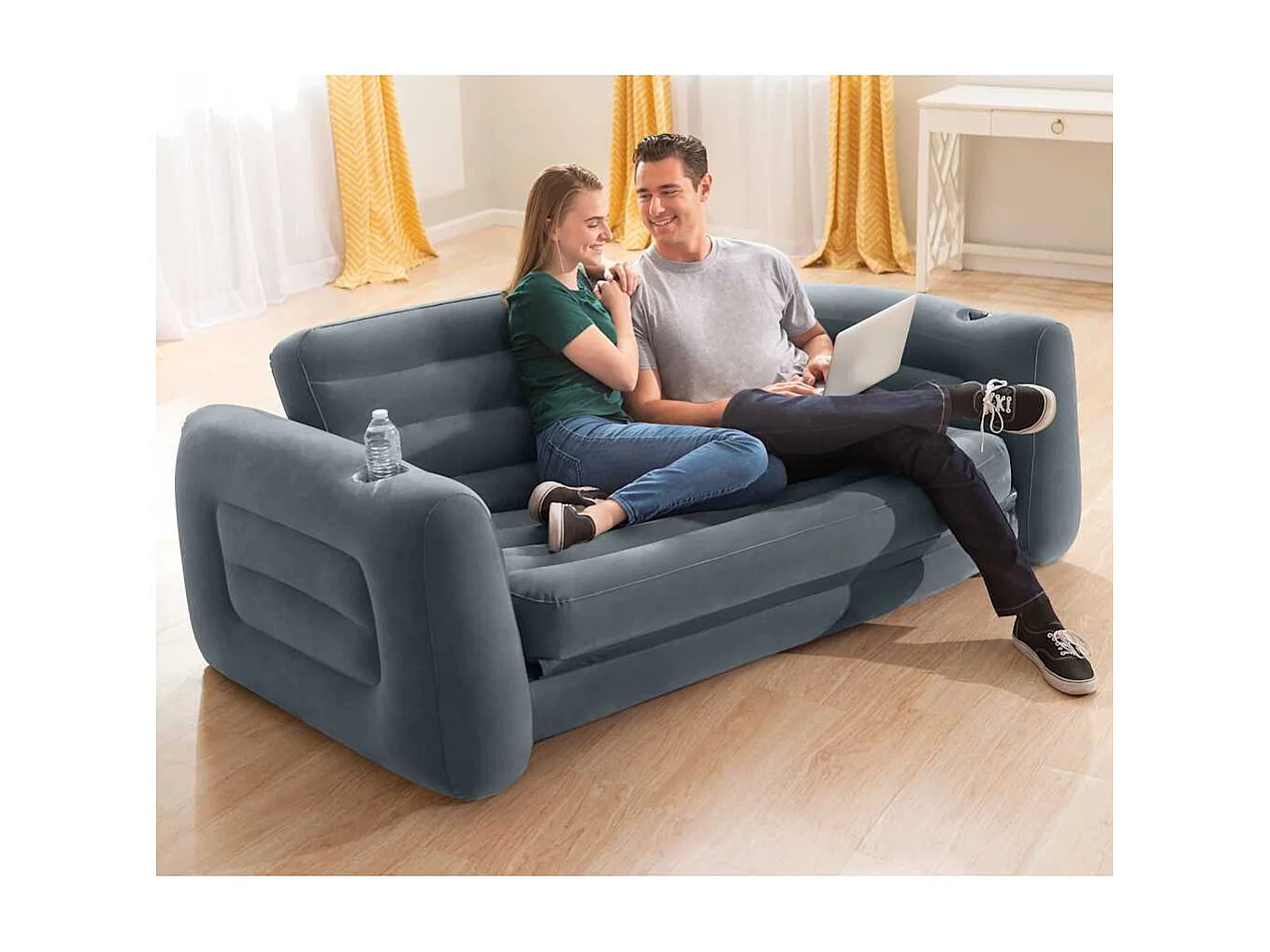 Intex Ausziehbarer Sessel 203x231x66 cm Dunkelgrau