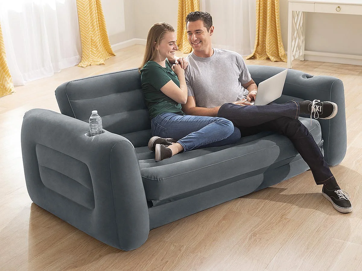 Intex Ausziehbarer Sessel 203x231x66 cm Dunkelgrau